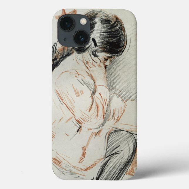 Paulette Reading Sitting on her Toy Dog Case-Mate iPhone Case (Back)