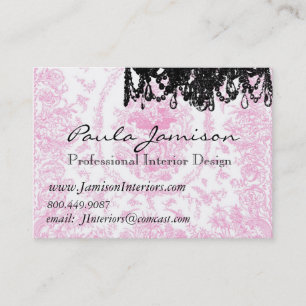 PauletteParis Chandelier and Toile Business Cards