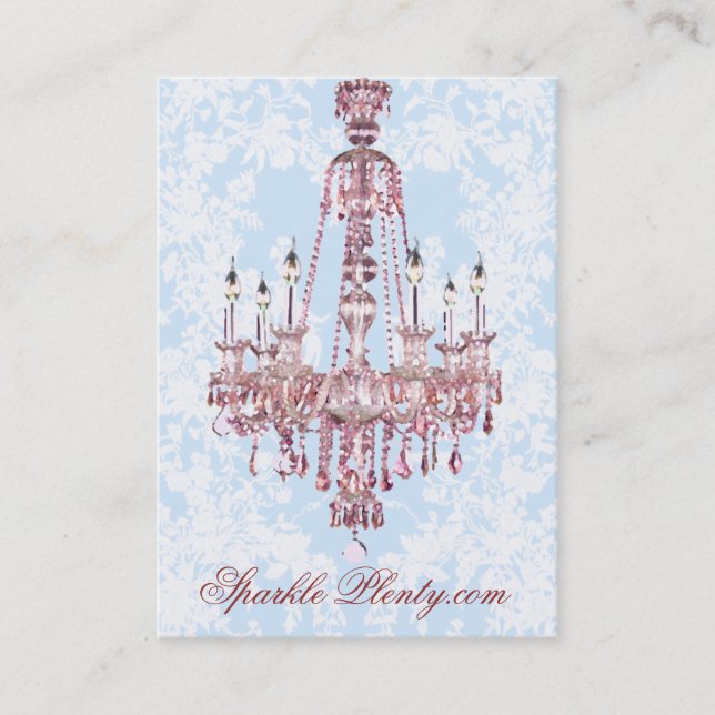 PauletteParis Pink Chandelier Chubby Business Card (Front)