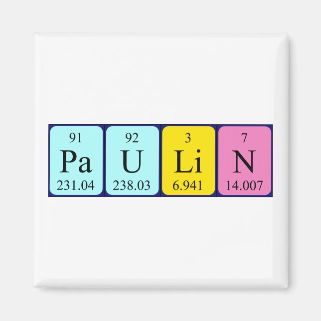 Paulin periodic table name magnet (Front)