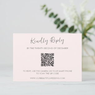 Paulina Modern Soft Pink Simple Elegant Wedding RSVP Card