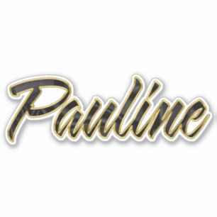 Pauline black gold lettering sticker sticker