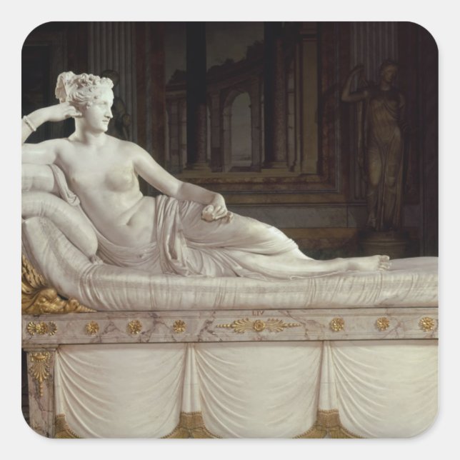 Pauline Bonaparte  as Venus Triumphant, c.1805-08 Square Sticker (Front)