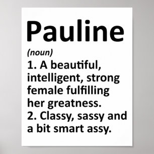 Pauline Definition Personalised Name Funny Christm Poster