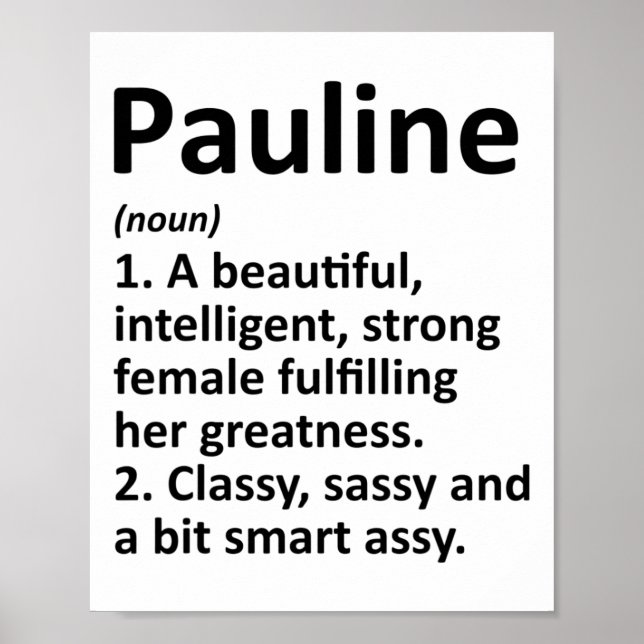 Pauline Definition Personalised Name Funny Christm Poster (Front)