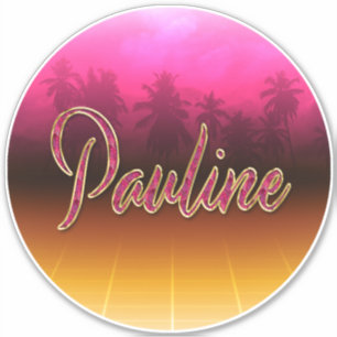 Pauline Vorname Name golden pink Aufkleber Sticker