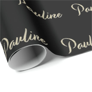Pauline white gold Handwriting Geschenkpapier Wrapping Paper