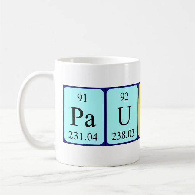 Paulino periodic table name mug (Left)