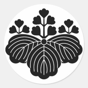 Paulownia with 5/3 blooms classic round sticker