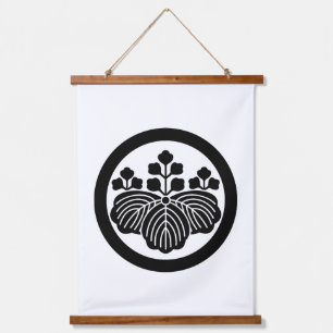 Paulownia with 5-3 blooms in circle hanging tapestry