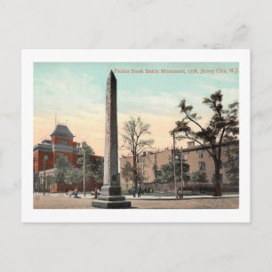 Paulus Hook Battle Monument Jersey City NJ Vintage Postcard