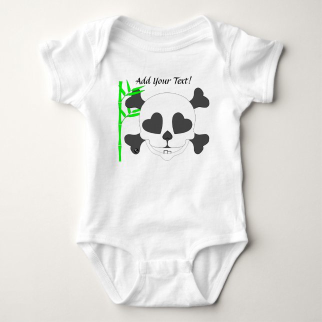 Pauly Panda Baby Skull Bodysuit (Front)