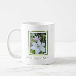 Pause Breathe Bloom Floral Coffee Mug