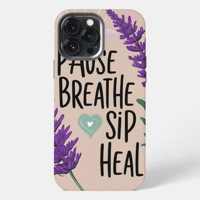 ✨Pause breathe - sip heal | Design  iPhone Case (Back)