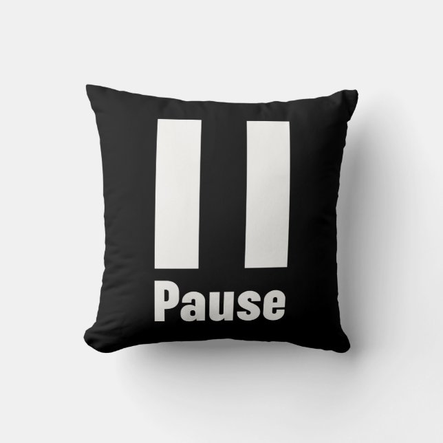 Pause Custom Background Colour Cushion (Front)