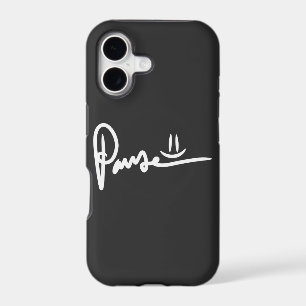 Pause Emoji White Typography