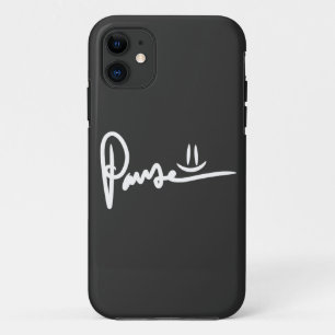 Pause Emoji White Typography Case-Mate iPhone Case