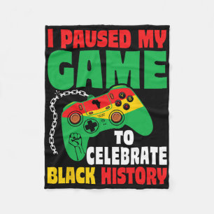Pause For Black History Month Boys Kids Gamer Vide Fleece Blanket