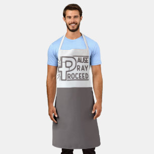 PAUSE PRAY PROCEED CHRISTIAN APRON