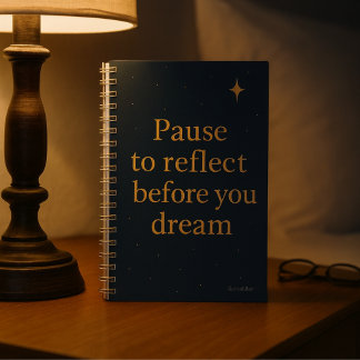 Pause to Reflect  – Midnight Blue Minimalist  Notebook