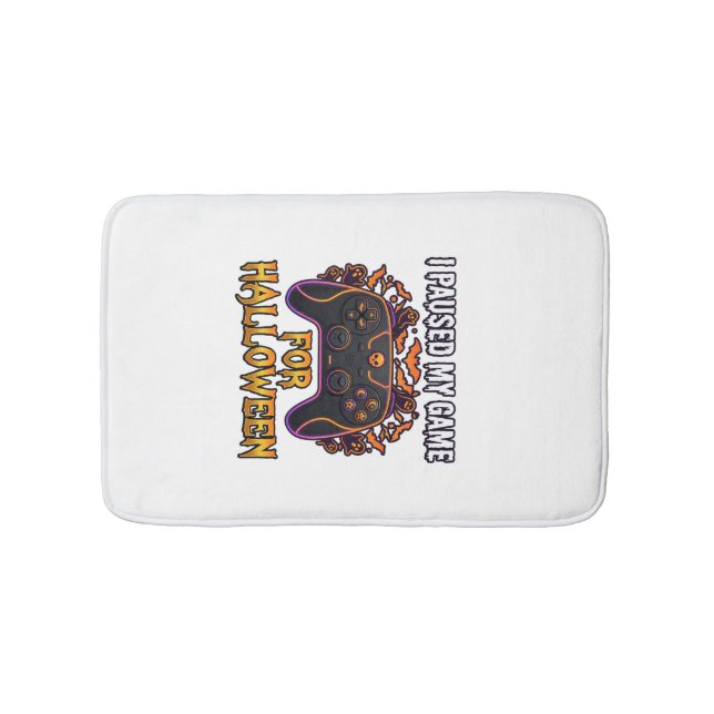 Paused Game Halloween Controller Bats Ghosts_1 Bath Mat (Front)