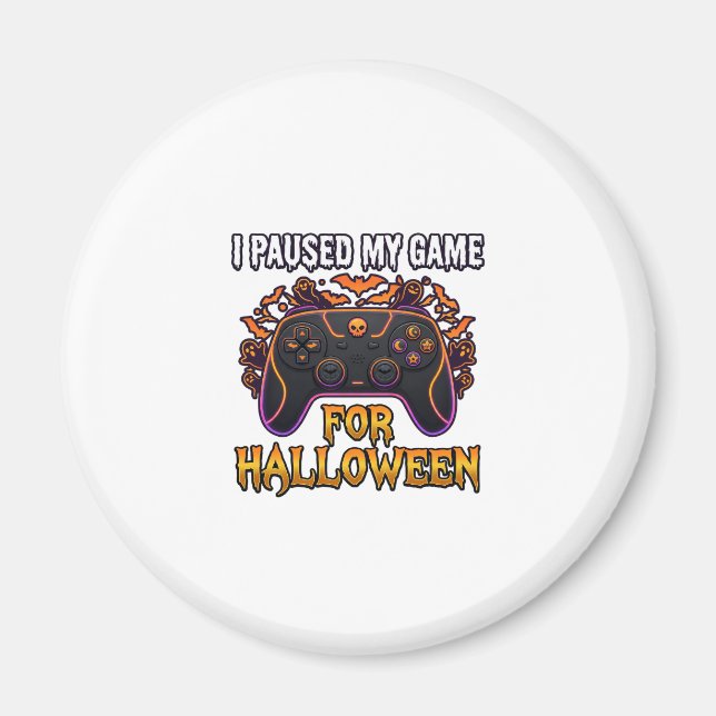 Paused Game Halloween Controller Bats Ghosts_1 Magnet (Front)