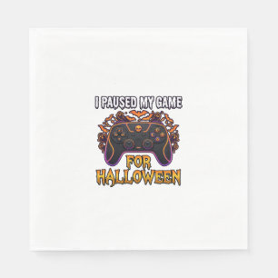 Paused Game Halloween Controller Bats Ghosts_1 Napkin