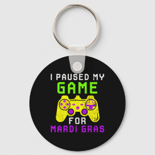 Paused My Game For Mardi Gras Video Game Controlle Key Ring