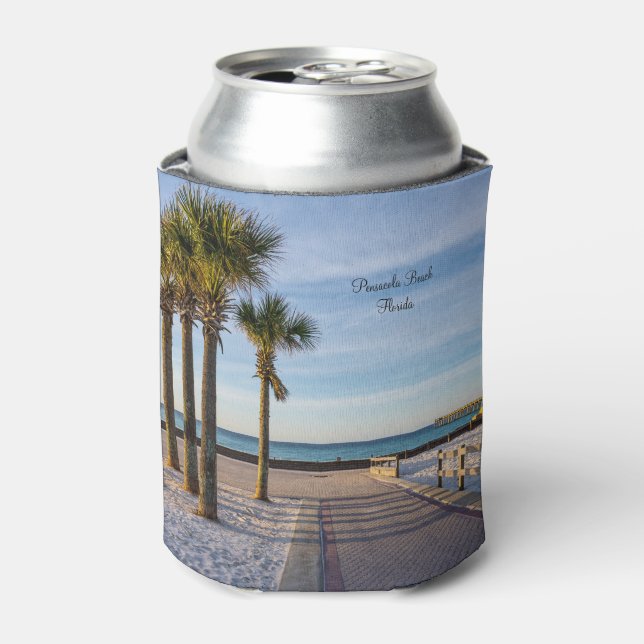 Paved Walkway To Pensacola Beach Can Cooler (Can Front)