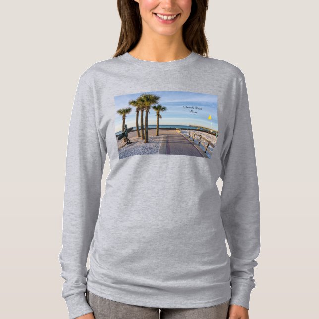 Paved Walkway To Pensacola Beach Long Sleeve T-Shirt (Front)