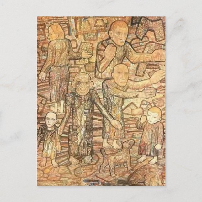 Pavel Filonov- After the Raid Postcard (Front)