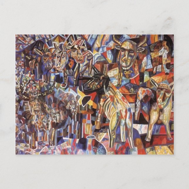 Pavel Filonov- Animals Postcard (Front)
