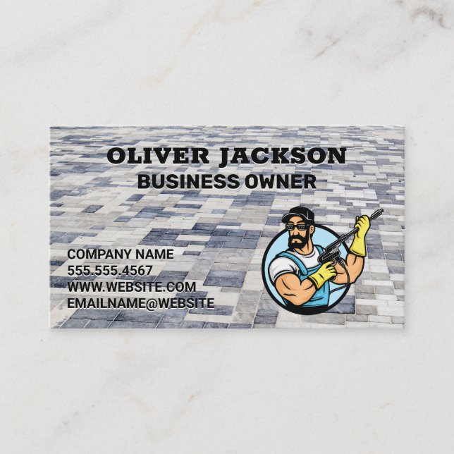 Pavement Bricks | Power Washer Logo Business Card (Front)