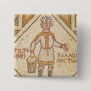 Pavement detail of a builder 15 cm square badge