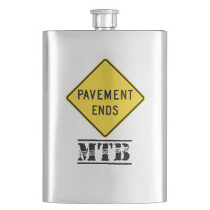Pavement Ends Mountain Biking Hip Flask