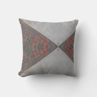 Pavement red brick grey gift throw pillow