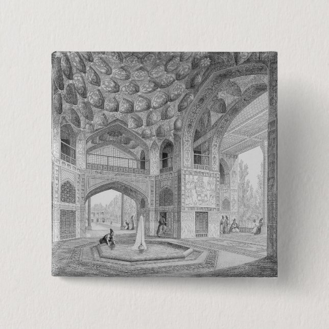 Pavilion of the Eight Paradises, in Isfahan, from 15 Cm Square Badge (Front)