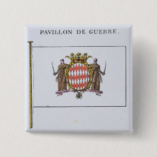 Pavillon de Guerre, detail from Flags from Monaco 15 Cm Square Badge