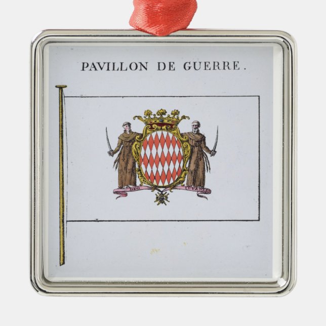 Pavillon de Guerre, detail from Flags from Monaco Metal Tree Decoration (Front)