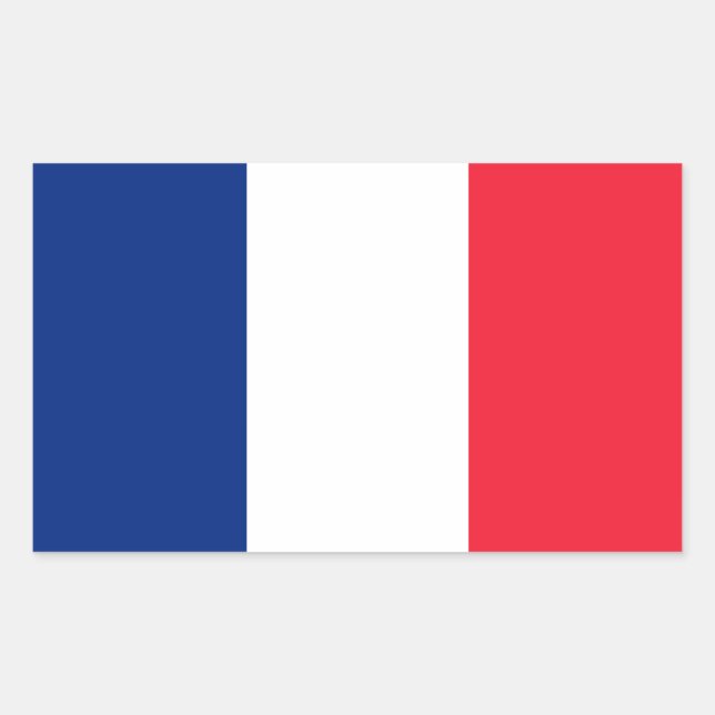 Pavillon de la France  Flag of France Rectangular Sticker (Front)