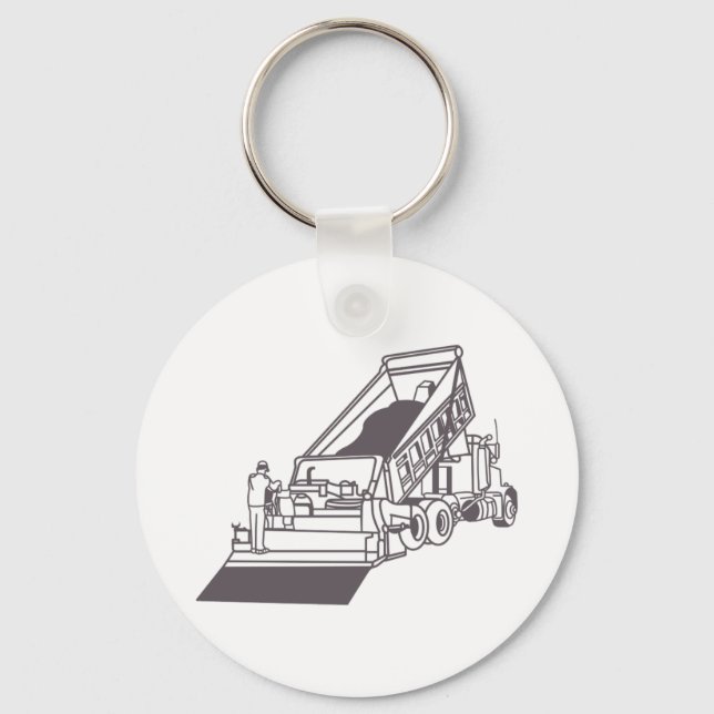 Paving Truck Outline Key Ring (Front)