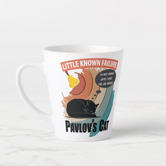 Pavlov's Cat - Funny Psychology Latte Mug (Left)
