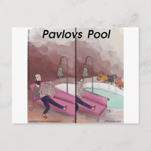 Pavlov's Pool Funny Cartoon Postcard