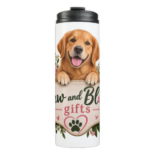 Paw and Bloom Gifts – Golden Retriever Floral Dog Thermal Tumbler