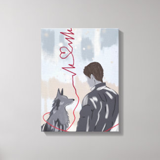 Paw and Heart I – Animal and Human Love Canvas Print