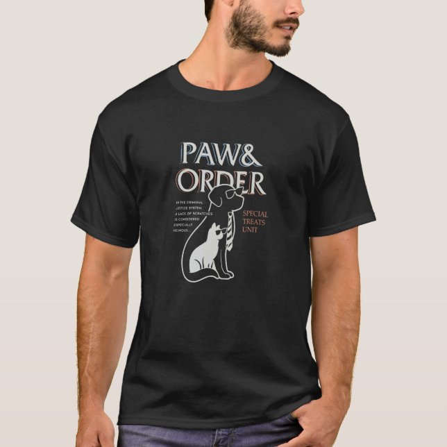 Paw And Oder Special Reats Unit Pets Raining Dog A T-Shirt (Front)