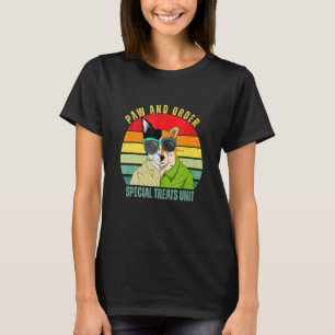 Paw And Order Special Feline Unit Pets Raining Dog T-Shirt