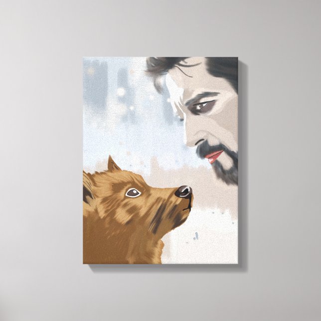Paw and Pulse I – Animal and Human Bond Canvas Print (Front)