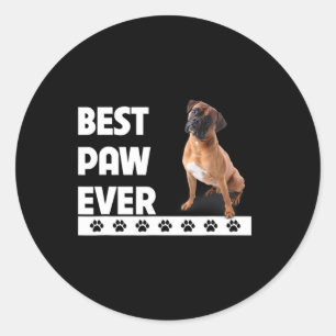 Paw Ever Boxer Bulldog Dad Fathers Day Dog Lovers Classic Round Sticker