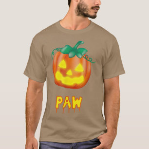 Paw Funny Halloween Family JackOLantern Pumpkin  T-Shirt